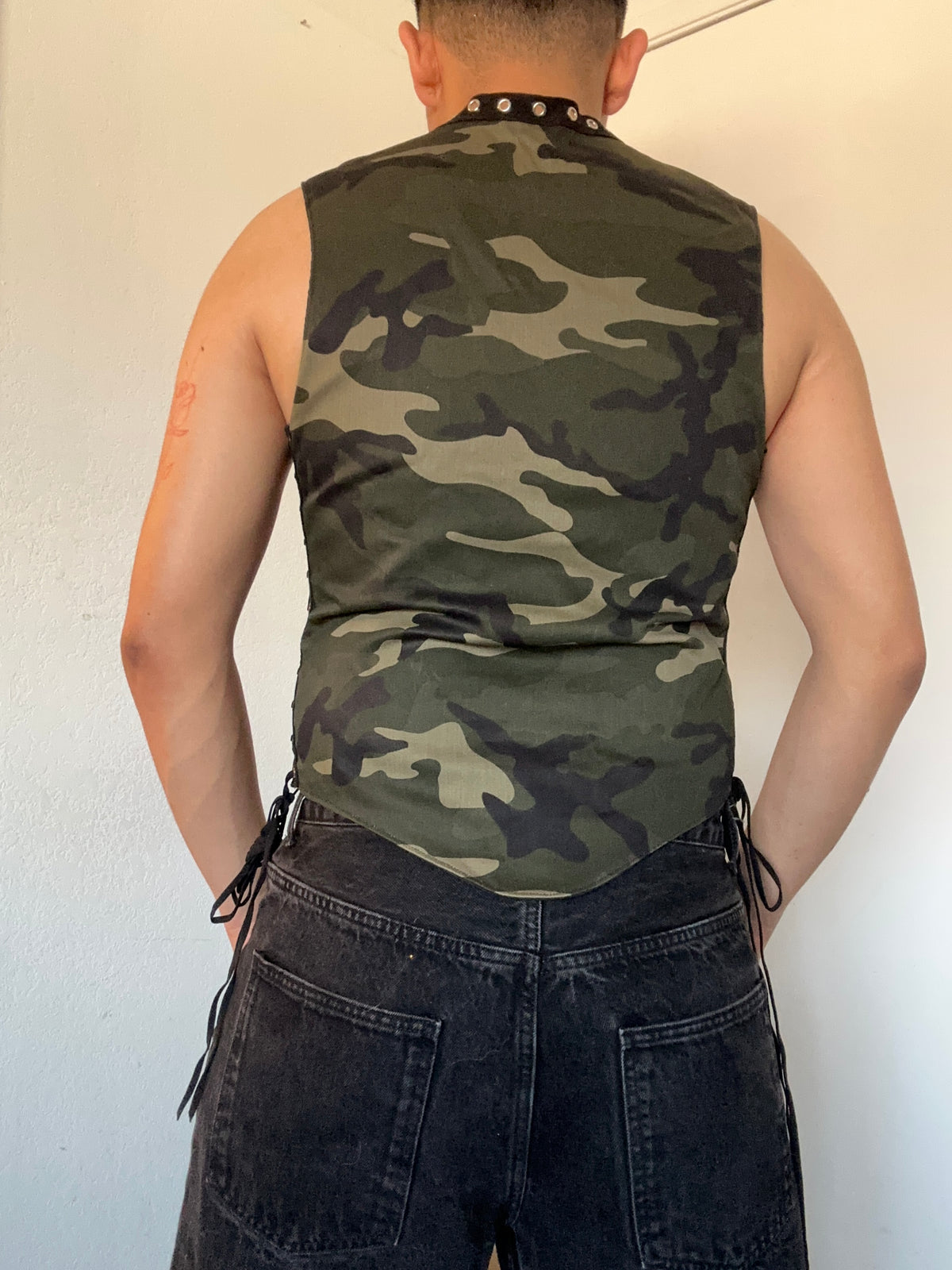 Camo lace-up tank